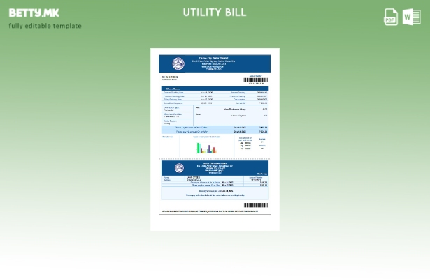 Шаблон за комунални сметки во модерен стил Филипини Давао Сити воден округ
